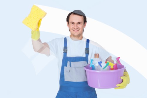 Kitchen being deep cleaned during move out cleaning