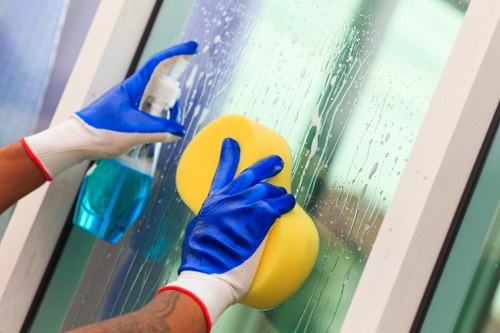 Cleaner performing one off cleaning in a kitchen