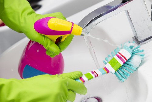 Organized home surfaces maintained by routine cleaning