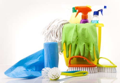 Deep cleaning supplies prepared for one off cleaning service