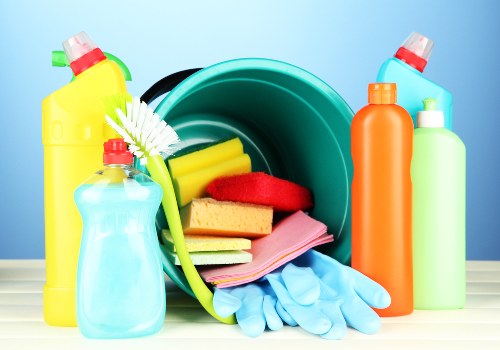 Natural oven cleaning supplies on kitchen counter
